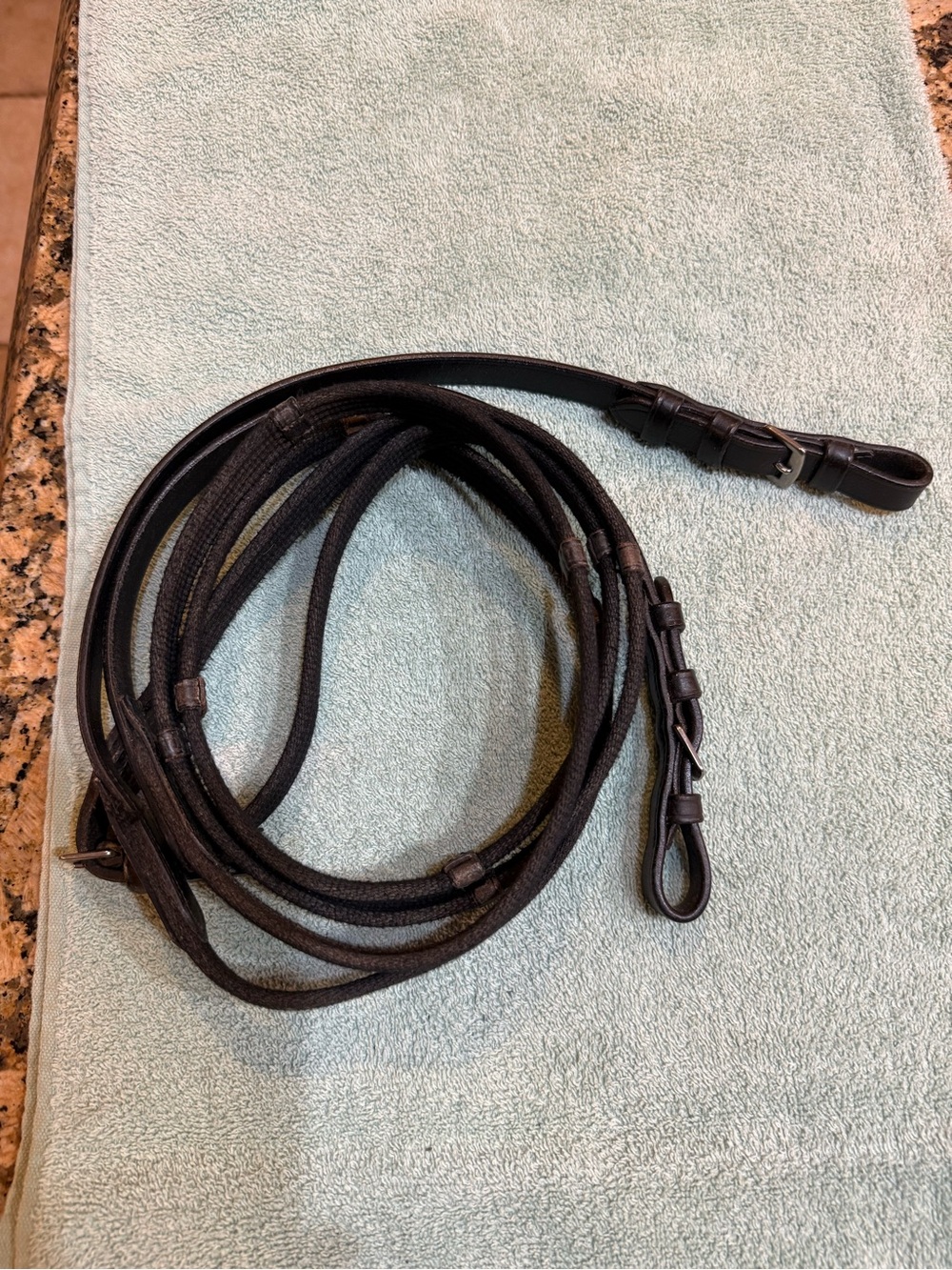 Black Braided webbed Nylon English Reins - Equestrian Accessory